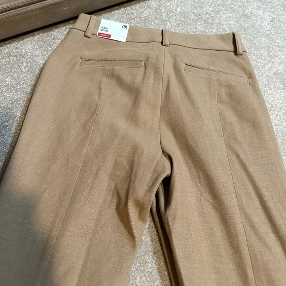 Women’s Express Skinny Mid Rise Stretch Dress Pants Slacks, Tan Khaki, size 0 - Picture 7 of 8